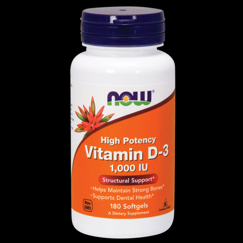 Vitamin D3 1000 IE 180 Kapseln von NOW FOODS