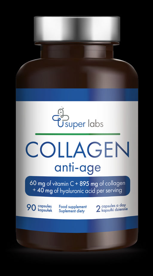 Kollagen 4475 mg + Vitamin C 30 mg + Hyaluronsäure 20 mg 90 Kapseln SUPER LABS