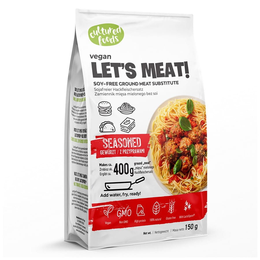 Lass uns Fleisch! pflanzlicher Fleischersatz - mit Gewürzen 150g KULTURIERTE LEBENSMITTEL