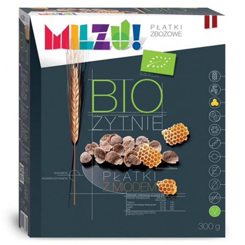 Roggen- und Haferflocken mit Honig BIO 300g MILZU
