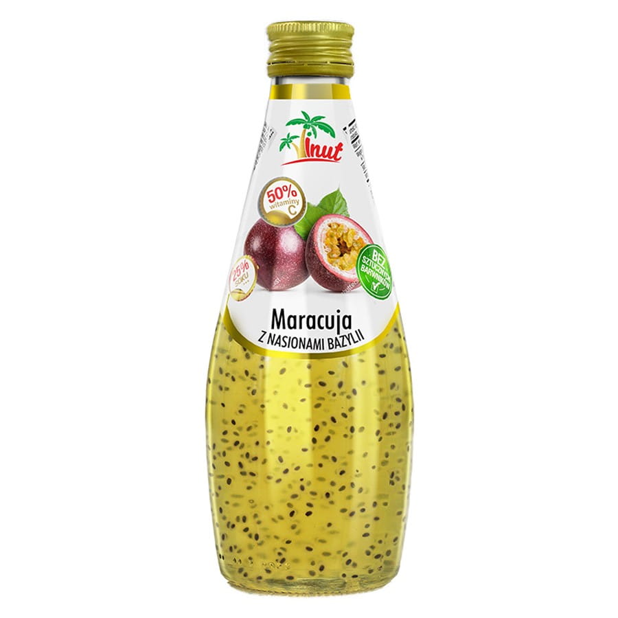 Passionsfruchtgetränk mit Basilikumsamen 290ml VINUT