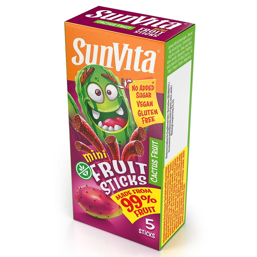 Fruchtsticks ohne Zuckerzusatz - Kaktusfrucht 50g (5x10g) SUNVITA
