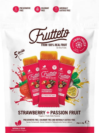 Sorbeteis zum Einfrieren Himbeere - Apfel 5x50g FRUTTETO