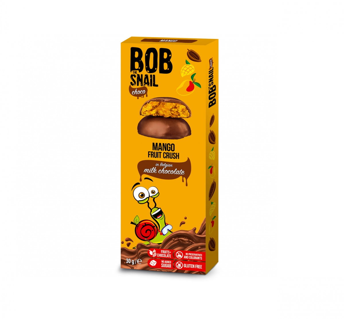 Mango-Snack in Milchschokolade 30 g BOB SNAIL