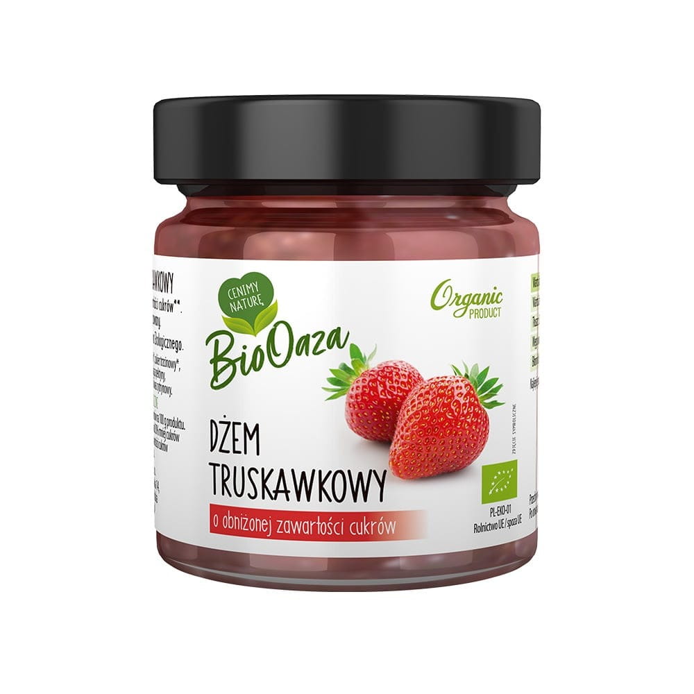 Erdbeermarmelade mit reduziertem Gehalt an BIO-Zuckern 225 ml