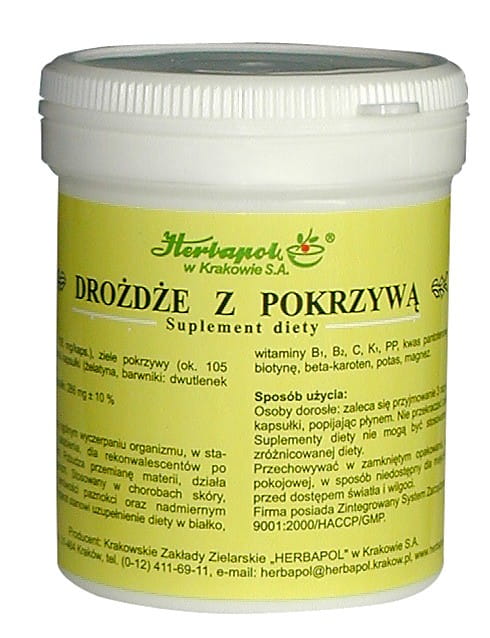 Hefe mit Brennnessel 120 Kapseln HERBAPOL