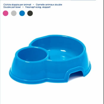 Zweikammernapf für Katzen und Hunde, Kunststoff