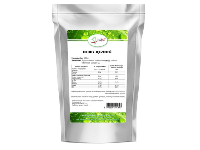 Junges Gerstenpulver 100g VIVIO - Biolaboratorium