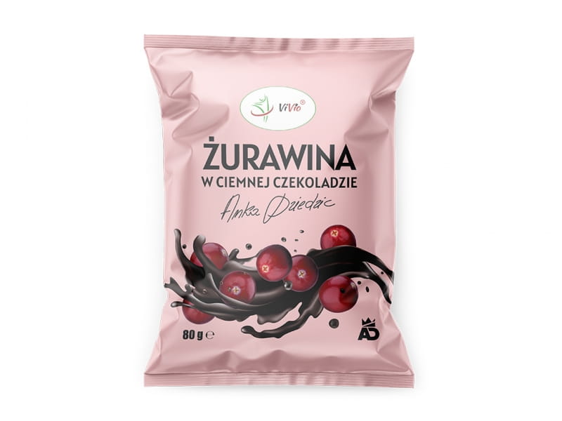 Cranberry in Zartbitterschokolade ANKA DZIEDZIC 80g - VIVIO - Biolaboratorium