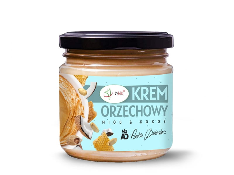 Erdnusscreme mit Honig und Kokosnuss 200g - VIVIO - Biolaboratorium