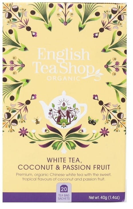 Weißer Tee mit Zitronengras, Kakao, Ingwer, Maracuja und Kokosnuss (20x2) BIO 40 g ENGLISH TEA SHOP - Biolaboratorium