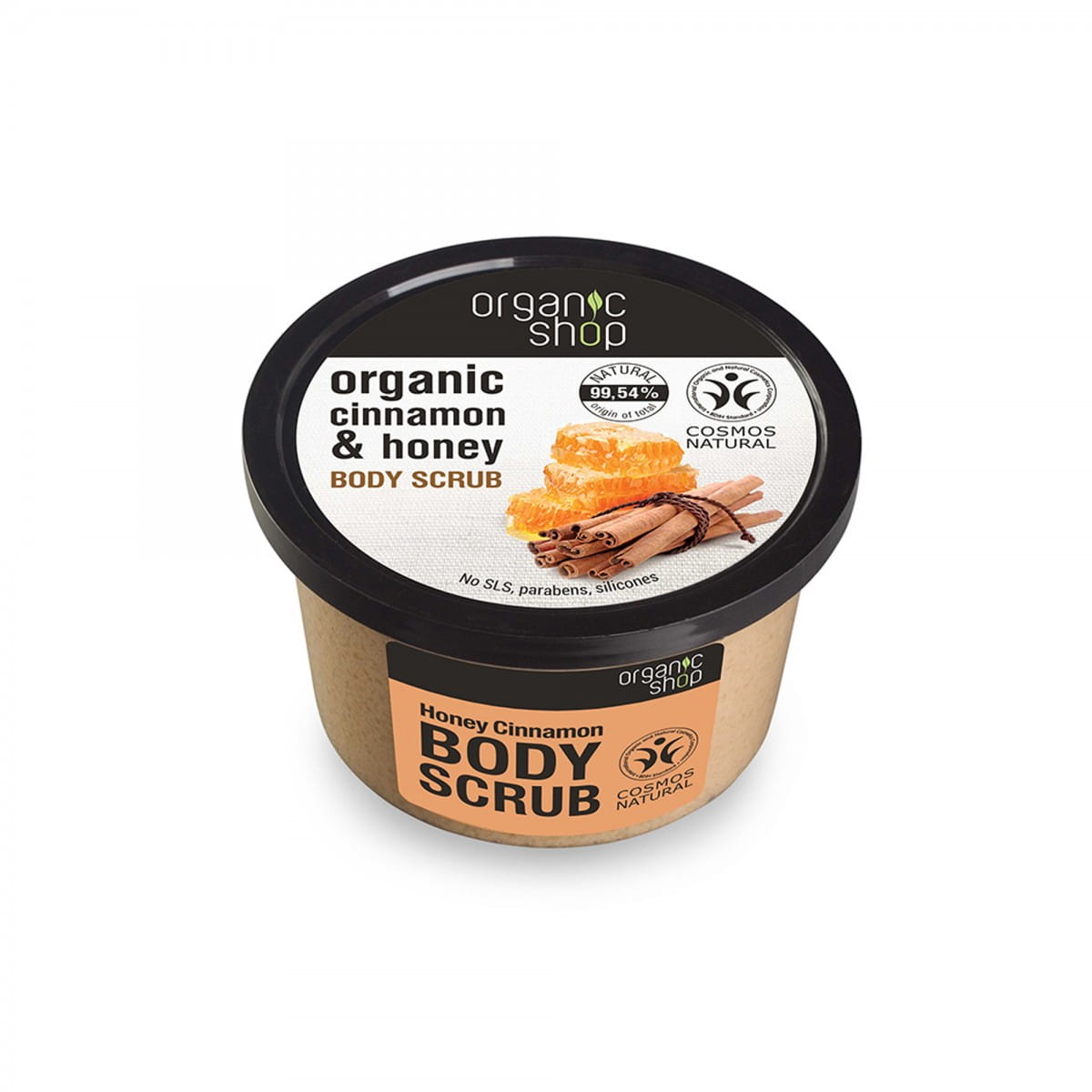 Soothing body scrub with honey and cinnamon 250 ml
