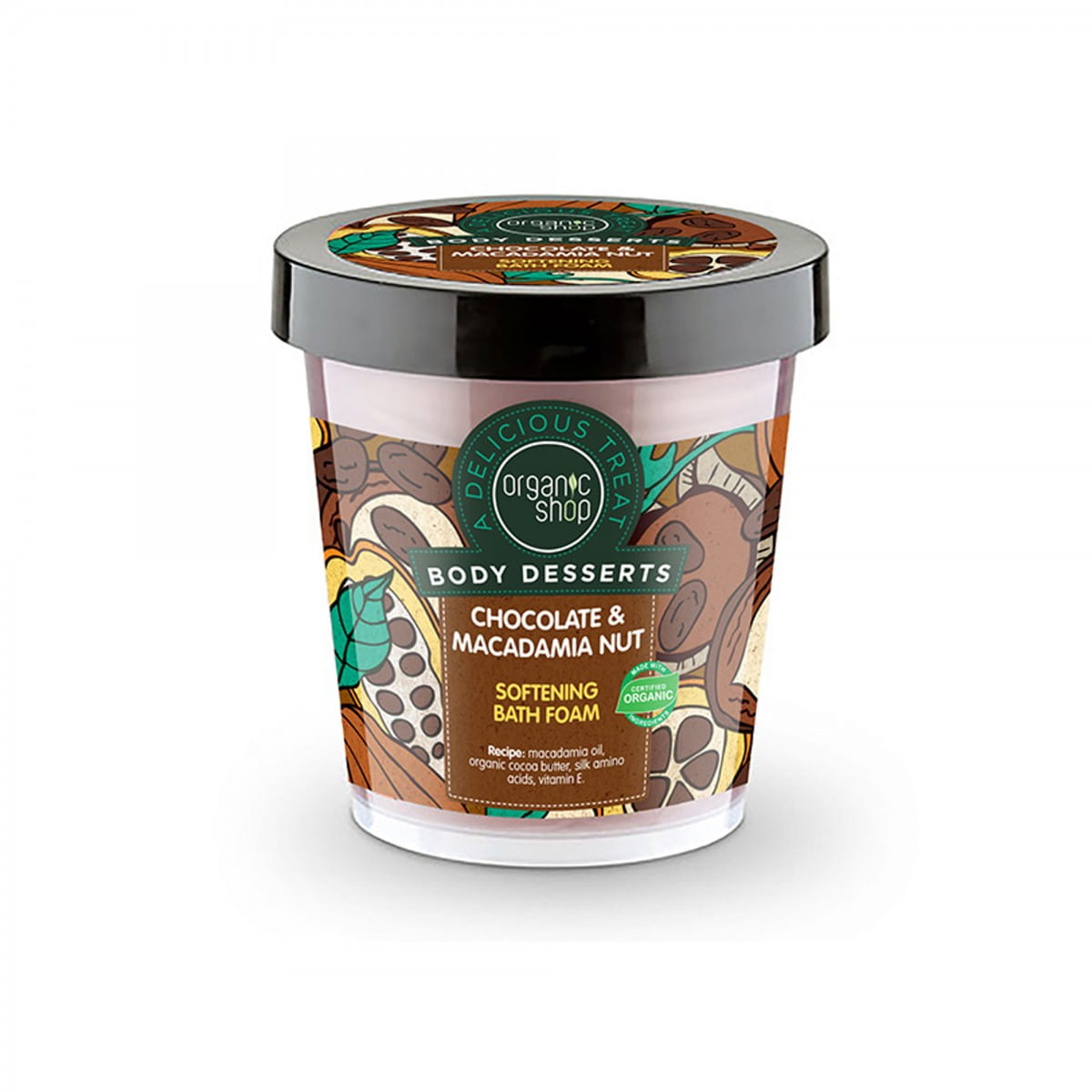 Badeschaum weichmachende Schokolade und Macadamia 450 ml - Biolaboratorium