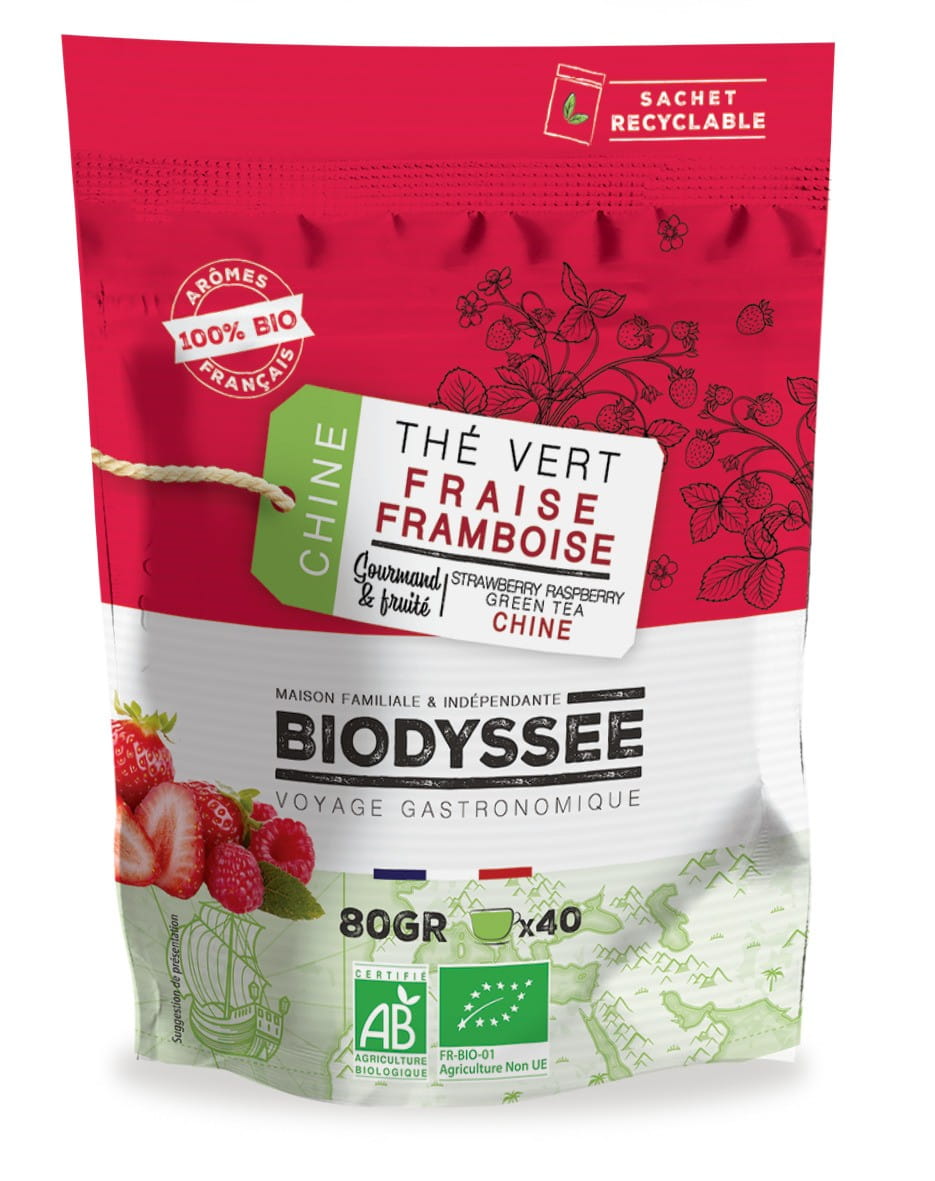 Grüner Tee mit Erdbeere und Himbeere 80g EKO BIODYSSEE - Biolaboratorium