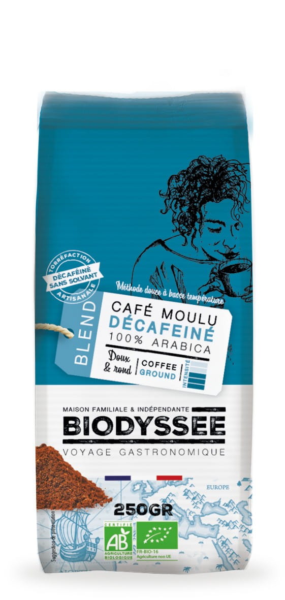 Milder 100% Arabica-Kaffee, gemahlen entkoffeiniert 250g EKO BIODYSSEE - Biolaboratorium