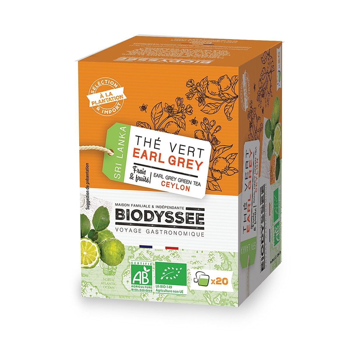 Earl Grey Ceylon Grüner Tee 20x2g EKO BIODYSSEE - Biolaboratorium
