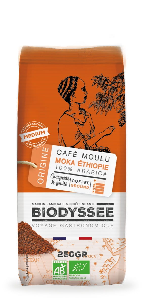 Kaffee 100% Arabica Äthiopien Mokka gemahlen 250g ECO BIODYSSEE - Biolaboratorium