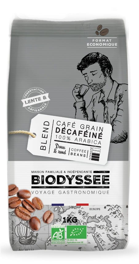 Kaffee 100% Arabica mild, entkoffeinierte Bohnen 1 kg ECO BIODYSSEE - Biolaboratorium