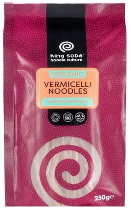 Pâtes (riz, pâtes complètes) vermicelles sans gluten BIO 250 g - KING SOBA
