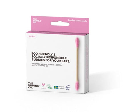 Bamboo ear sticks 100 pieces pink HUMBLE