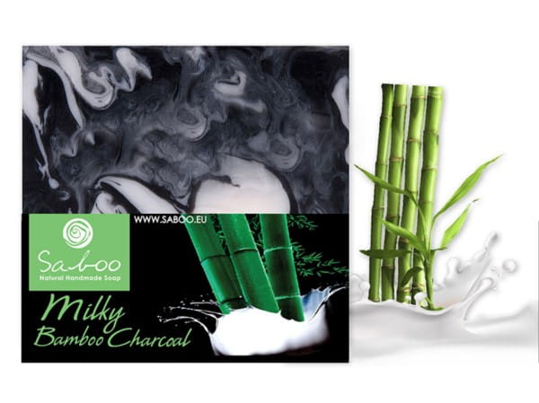 Natural soap, bamboo charcoal + milk 100 g SABOO