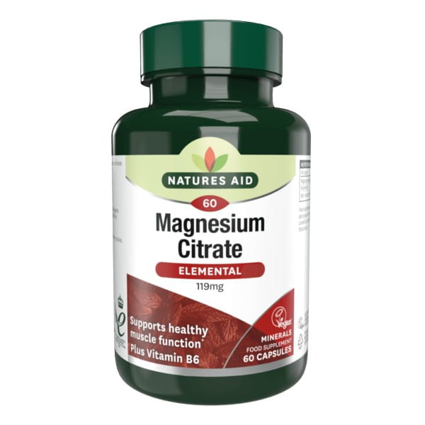 Magnesiumcitrat 119 MG 60 Kapseln NATURES AID - Biolaboratorium
