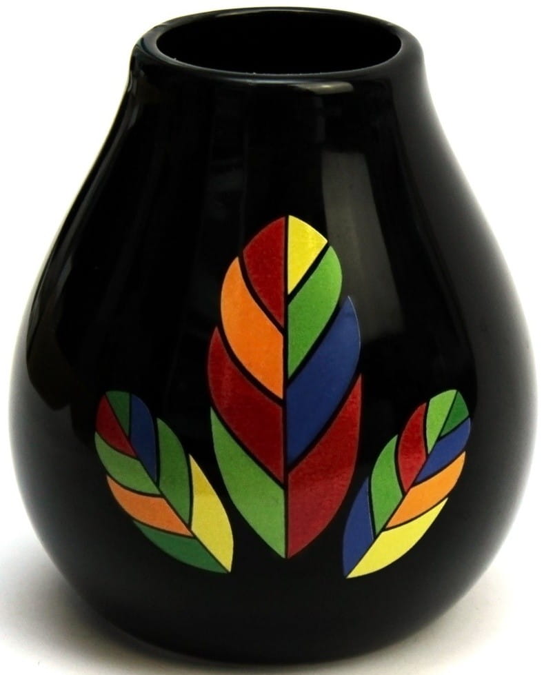 Keramik matero luka hoja schwarz 350 ml - BIO MATE GRÜN - Biolaboratorium