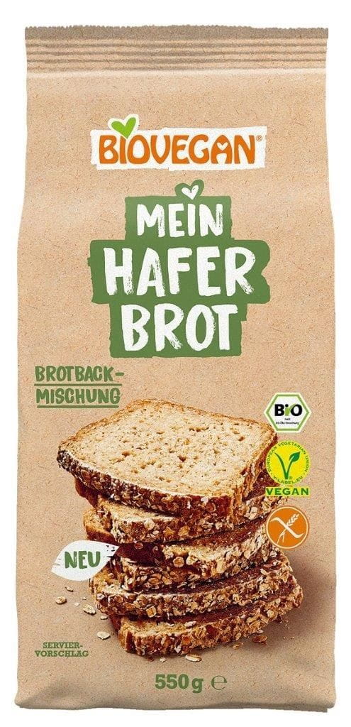 Hafer-Mais-Brotmischung glutenfrei BIO 550 g - BIOVEGAN - Biolaboratorium