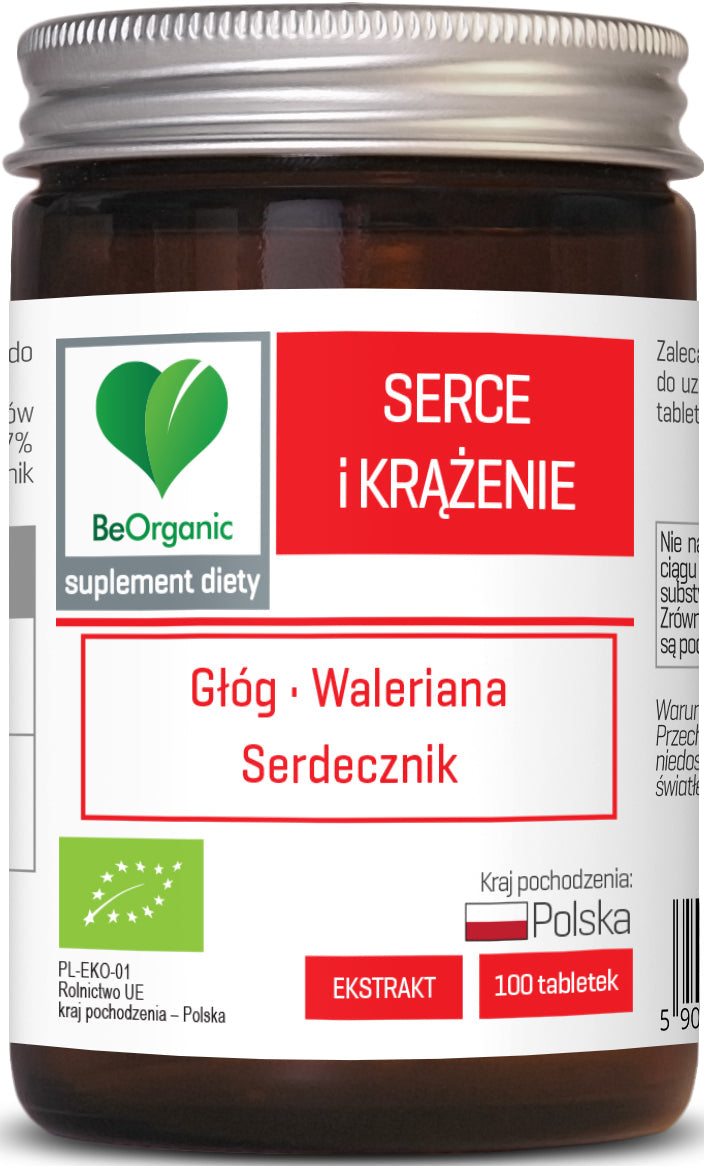 Tabletten zur Unterstützung von Herz und Kreislauf BIO 100 Stück (500 mg) - BE ORGANIC - Biolaboratorium