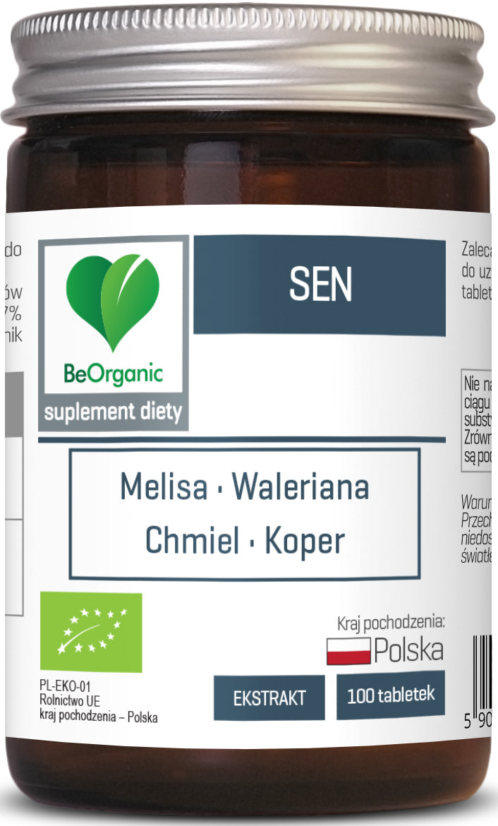Tabletten zur Unterstützung eines guten Schlafs BIO 100 Stück (450 mg) - BE ORGANIC - Biolaboratorium