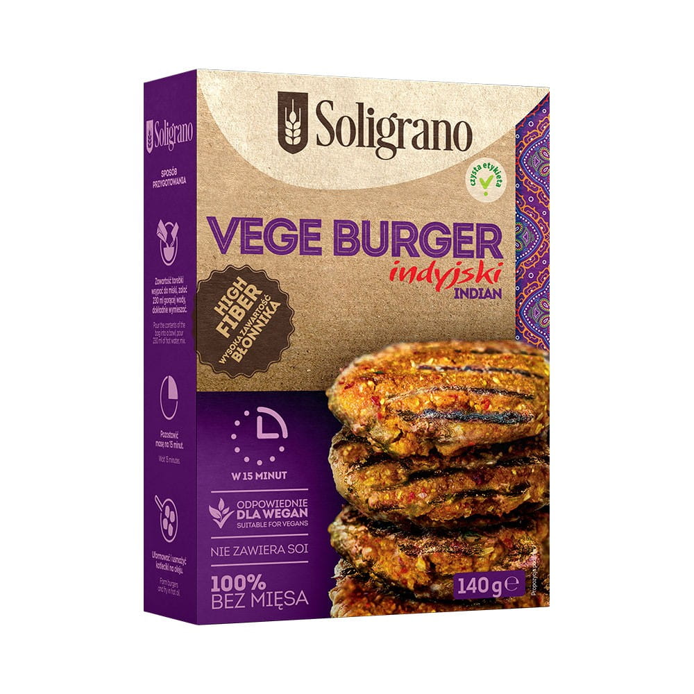 Indischer Gemüseburger 140 g - SOLIGRANO - Biolaboratorium