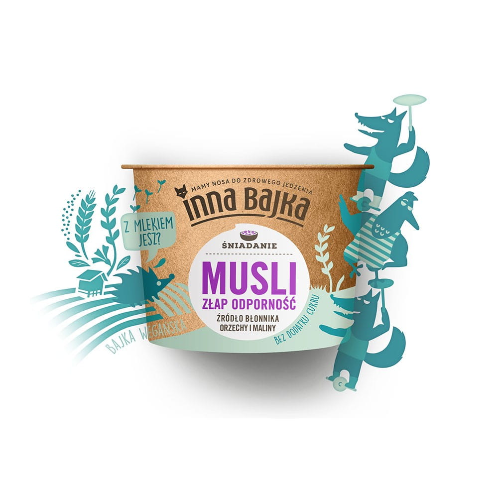 Müsli fängt den Widerstand von Nüssen und Himbeeren 60 g - ANOTHER TALE - Biolaboratorium