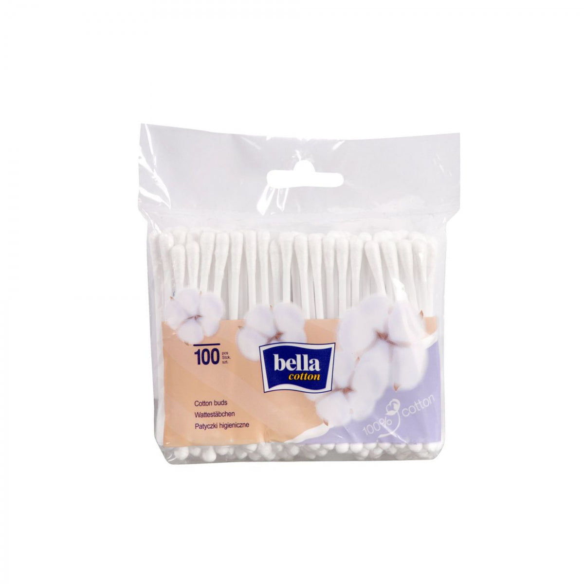 Hygienestäbchen in Folie 100 Stück - BELLA COTTON - Biolaboratorium