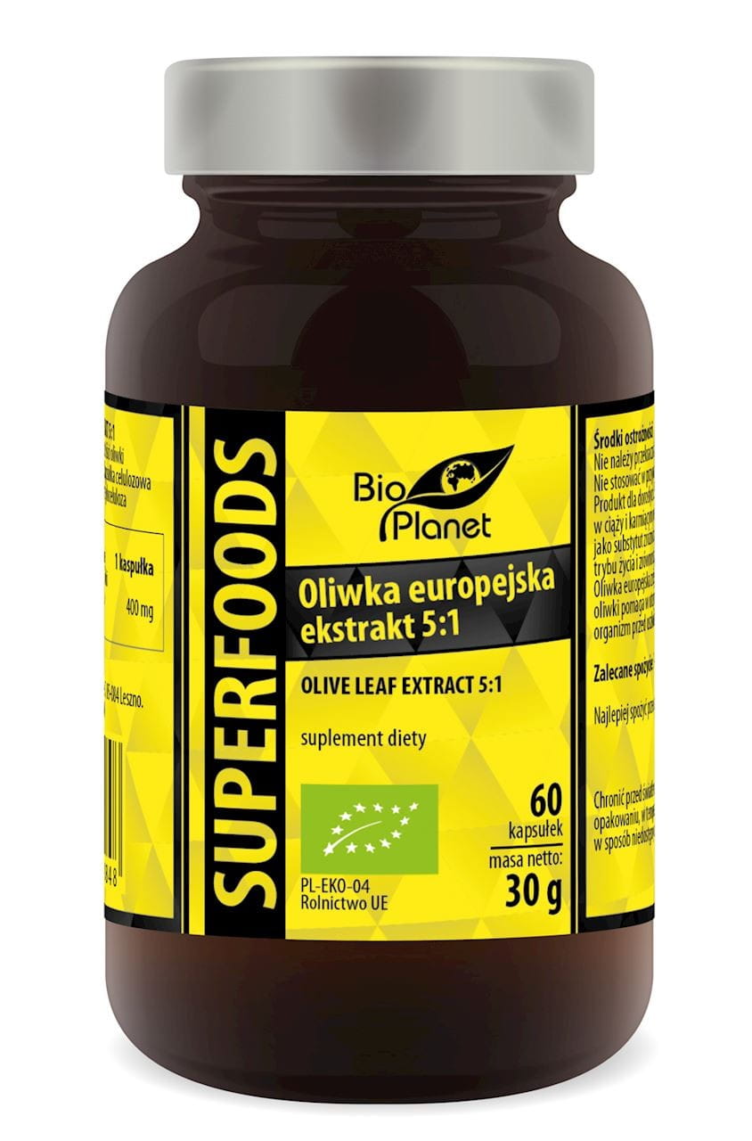 BIO-EXTRAKT DER EUROPÄISCHEN OLIVEN 60 KAPSELN (400 mg) - BIO PLANET
