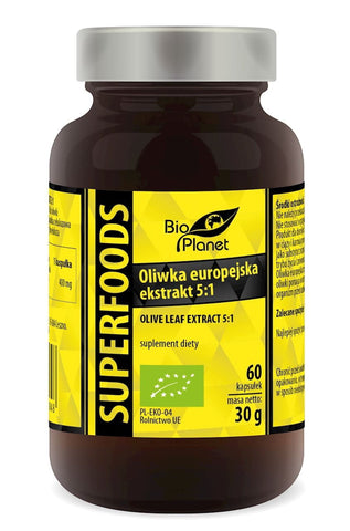 BIO-EXTRAKT DER EUROPÄISCHEN OLIVEN 60 KAPSELN (400 mg) - BIO PLANET
