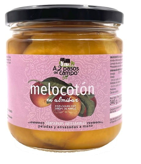 PFIRSICH IN REISSIRUP BIO GLUTENFREI 340 g (230 g) (GLAS) - A2 PASOS DEL CAMPO - Biolaboratorium