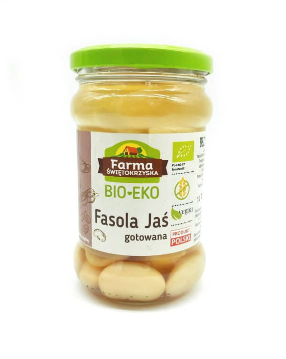 JAŚ BOHNEN, GEKOCHT GLUTENFREI BIO 300 g (175 g) (GLAS) - FARM ŚWIĘTOKRZYSKA - Biolaboratorium