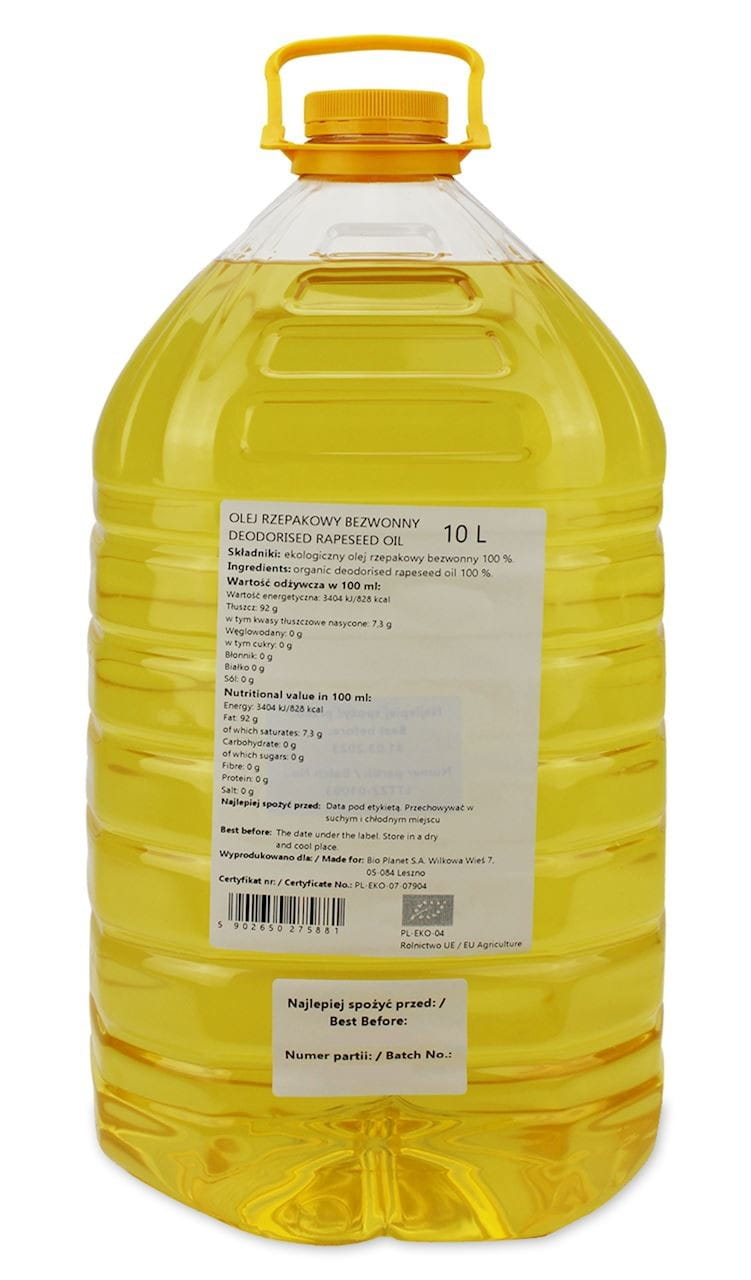 RAPSÖL GERUCHLOS BIO 10 L - HORECA - Biolaboratorium