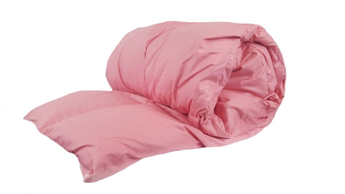 Steppdecke aus Gänsefedern 155x200cm Comfort, rosa