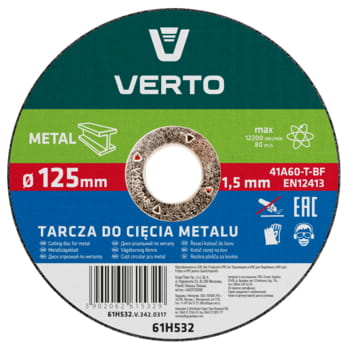 Trennscheibe für Metall 125x1,5x22,2mm Verto