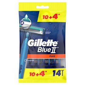 GILLETTE BLUE II PLUS CHROMIUM EINWEG-HERREN-RAVERS, 10+4 STÜCK