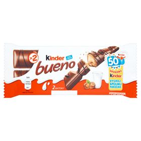 KINDER BUENO WAFELN IN MILCHSCHOKOLADE, GEFÜLLT MIT MILCH-NUSSFÜLLUNG 43 G (2 TÄGEL) 30 STÜCK