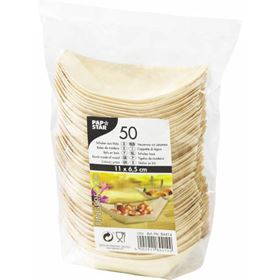 PAPSTAR FINGERFOOD SCHALEN HOLZBOOT 11 X 6,5 CM 50 STÜCK