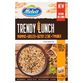 MELVIT TRENDY LUNCH MHAMMAS ERBSEN WALDPILZE THYMIAN 400 G (4 BEUTEL)
