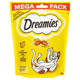 DREAMIES ERGÄNZUNGSFUTTER FÜR ERWACHSENE KATZEN UND KÄTZCHEN MIT KÄSE 180 G 4 STÜCK