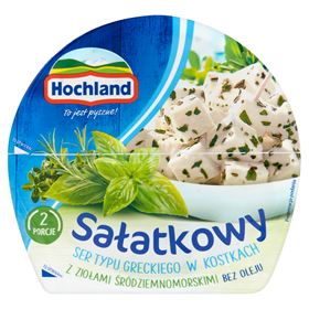 HOCHLAND-SALAT GRIECHISCHER KÄSE IN WÜRFELN MIT MEDITERRANEN KRÄUTERN 135 G 6 STÜCK