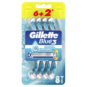 GILLETTE BLUE3 COOL EINWEGKLINGE MIT 3 KLINGEN 8 STÜCK
