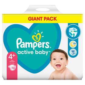 PAMPERS ACTIVE BABY GRÖSSE 4+, 70 WICKELN, 10-15 KG