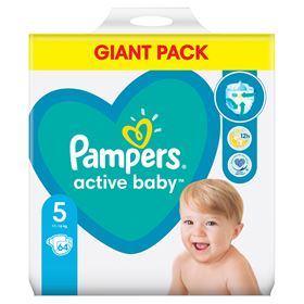 PAMPERS ACTIVE BABY GRÖSSE 5, 64 WICKELN, 11-16 KG