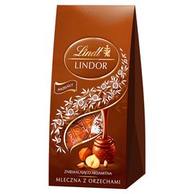LINDT LINDOR MILCHSCHOKOLADENPRALINEN MIT HASELNÜSSEN UND FÜLLUNG 100G